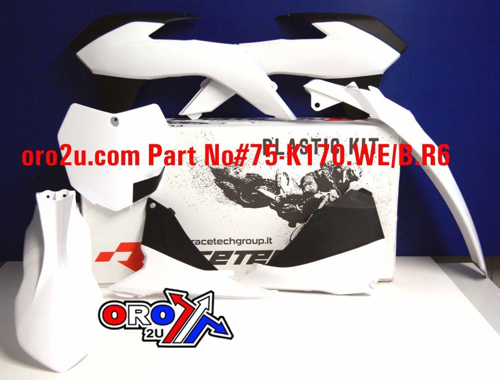 Rtech Plastics Plastic Kit/6 13-16 KTM SX/SXF, White/black Rtech, R-kitKTM-bn0-512