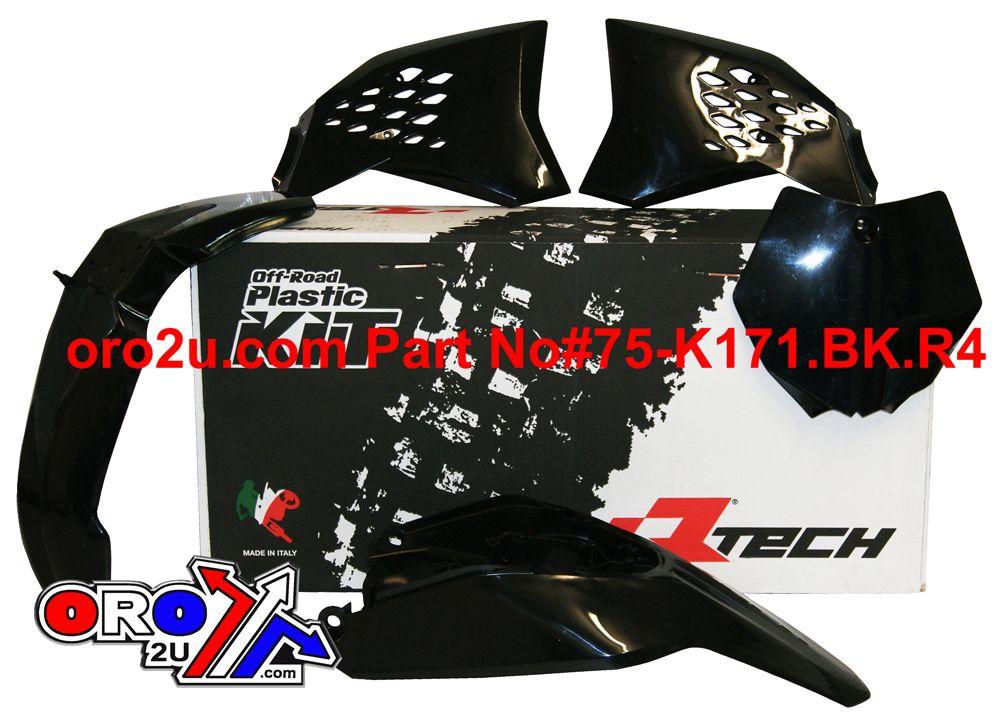 Rtech Plastics Plastic Kit/4 12-15 KTM SX65, Black Rtech R-kitKTM-nr0-511