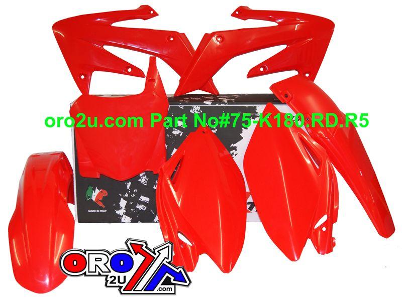 Rtech Plastics Plastic Kit 08-09 CRF250 Red, Rtech R-kitcrf-rs0-588