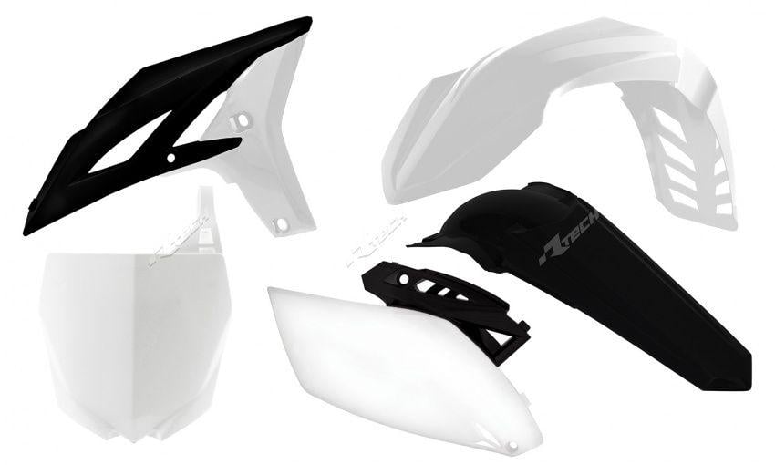 Rtech Plastics Plastic Kit/4 10-13 YZF250, Rtech 11-12 R- Kityzf-bn1-510, White/blk