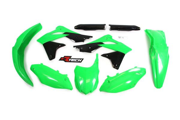 Rtech Plastics Plastic Kit 13-16 KX250F Usa, Neon Green Usa Style, Rtech R-kitkxf-vf0-516