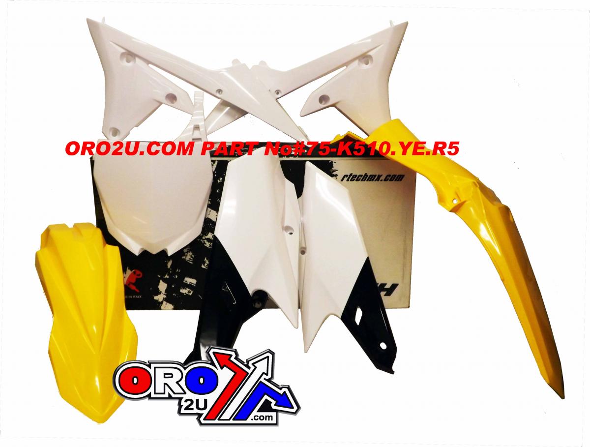 Rtech Plastics Plastic Kit/5 14-18 YZF, YZ-FX250 15-18 YZ-FX450 16-18, Rtech R-kityzf-gy0-514