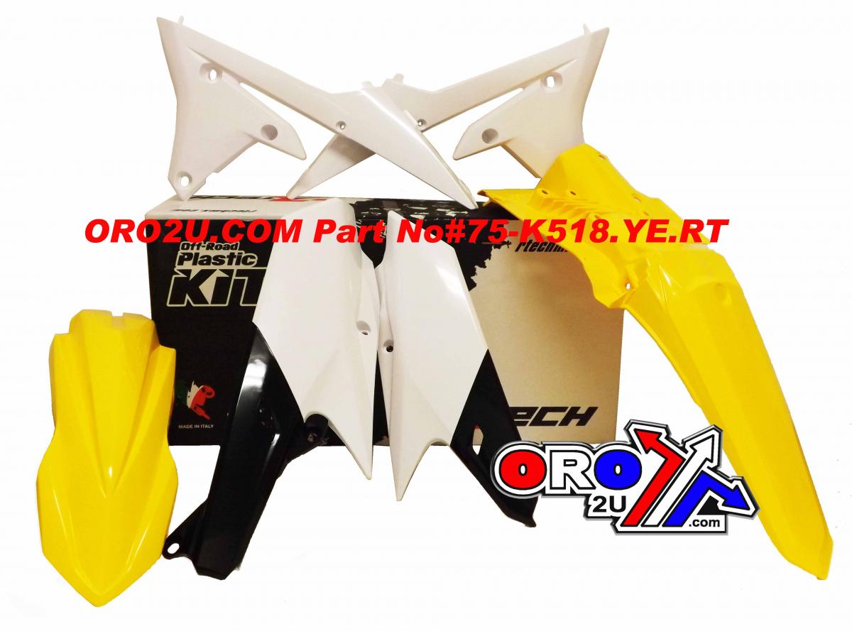 Rtech Plastics Plastic Kit/4 WRF250 / WRF450 15-19, Rtech R-kitwrf-gy0-415