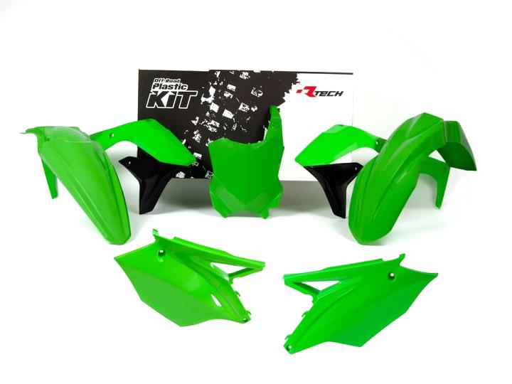 Rtech Plastics Plastic Kit/5 16-18 KX450F Green, Rtech R-kitkxf-ve0-517