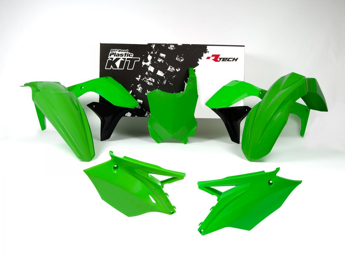 Rtech Plastics Plastic Kit/5 16-18 KX450F Green, Rtech R-kitkxf-ve0-517