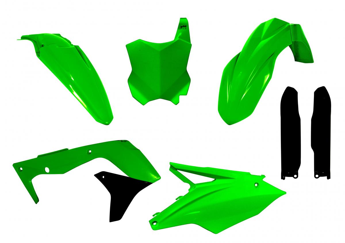 Rtech Plastics Plastic Kit/6 16-18 KX450F N/green, Rtech R-kitkxf-vf0-517