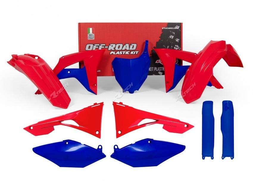Rtech Plastics Plastic Kit 7pcs B/r CRF450R 17-18, CRF250R 18, Red and Blue P/kit Rtech, R-kitcrf-rsb-599