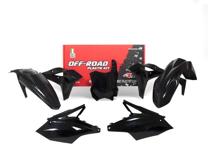 Rtech Plastics Plastic Kit/5 17-19 KX250F, Black Rtech R-kitkxf-nr0-519