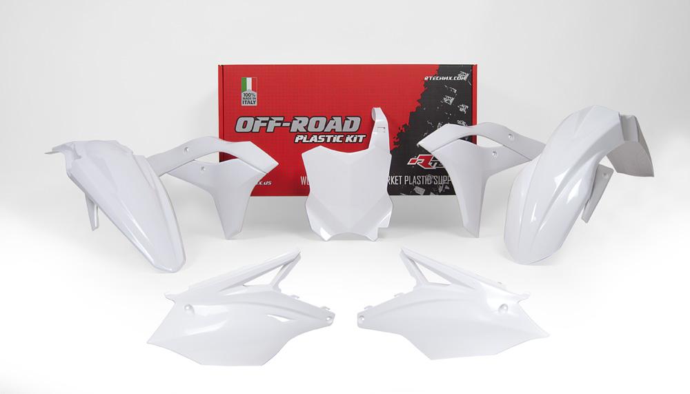 Rtech Plastics Plastic Kit/5 17-19 KX250F, White Rtech R-kitkxf-bn0-519