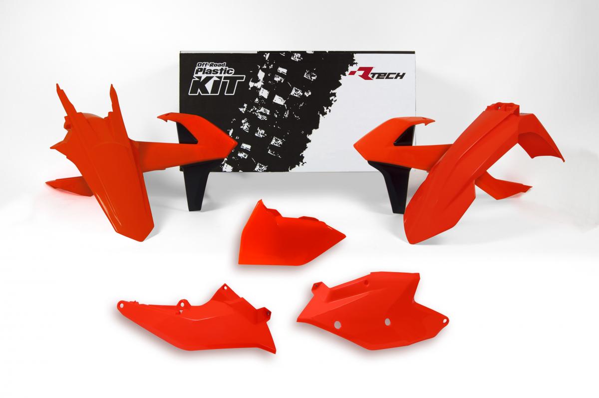 RETCH KTM  PLASTIC KIT/5 17-19 EXC/EXC-F, NEON ORANGE