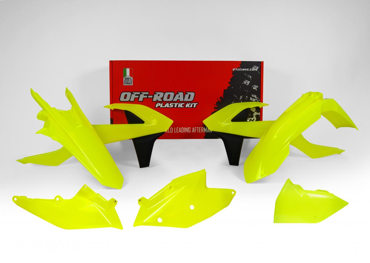Rtech Plastics Plastic Kit/5 17-19 EXC/EXC-f Neon Yellow, Rtech R-kitKTM-gf0-417