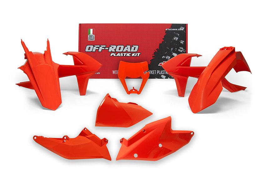 Rtech Plastics Plastic Kit/6 17-19 EXC/EXC-f, Orange Enduro Kit, Rtech R-kitKTM-ar0-517