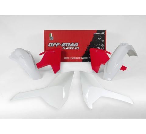 Rtech Plastics Plastic Kit 17-18 Husky TE/FE/TX, 4 Piece, Colour Red/white, Rtech R-kithsq-rq0-417