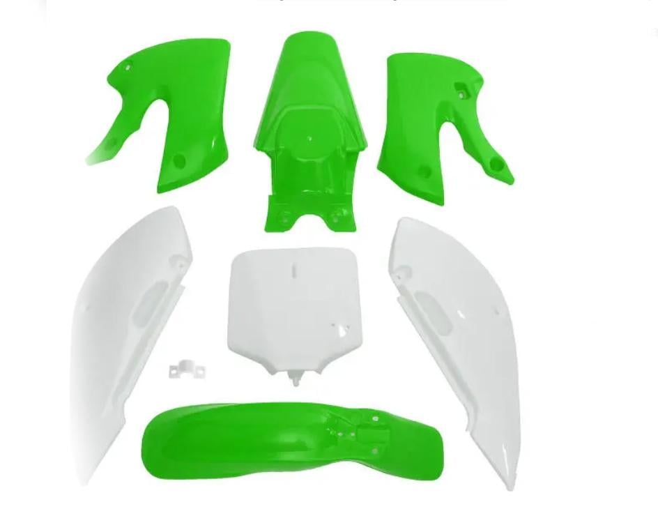 FIR Plastic Kit 2002-2020 Kawasaki KLX 110 Oem Green White Hx SJ005
