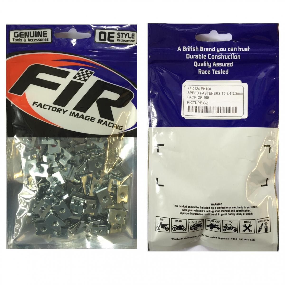 Dirt Racing Speed Fasteners T6 2.4-3.2mm, Pack of 100