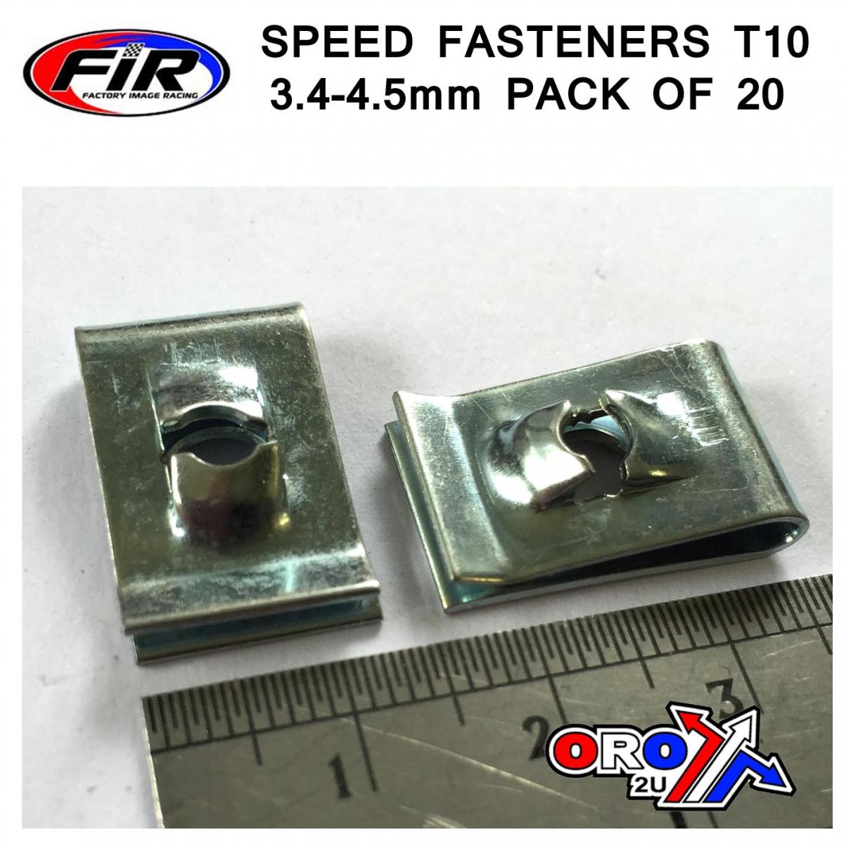 FIR Speed Fasteners T10 3.4-4.5mm, Pack of 20