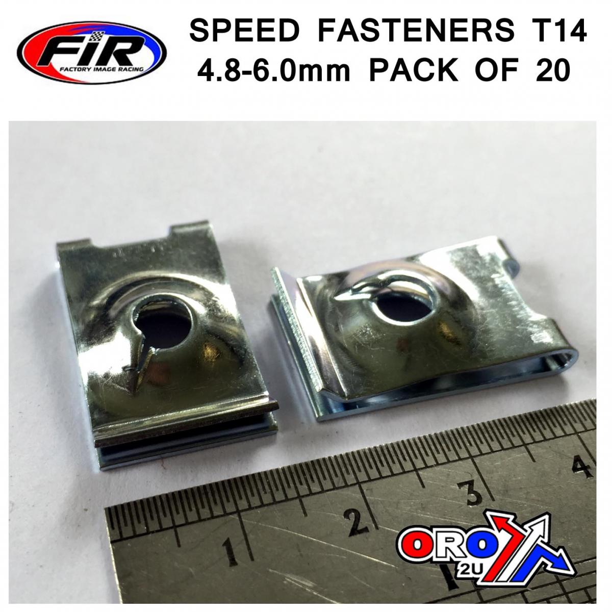 FIR Speed Fasteners T14 4.8-6.0mm, Pack of 20