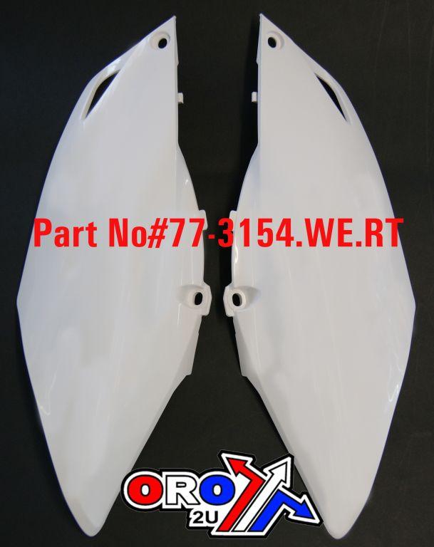 Rtech Plastics Sidepanels 13-16 CRF450 White, Rtech R-ficrfbn0013
