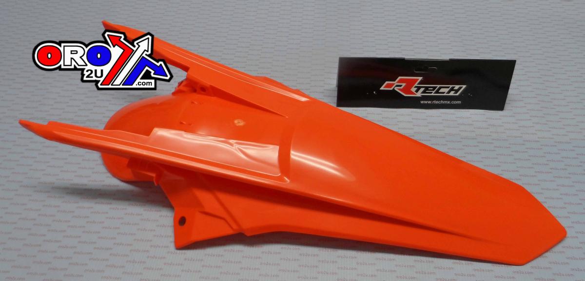 Rtech Plastics Rear Fender 2017 EXC/EXC-f, Rtech R-ppKTMar0017 Orange