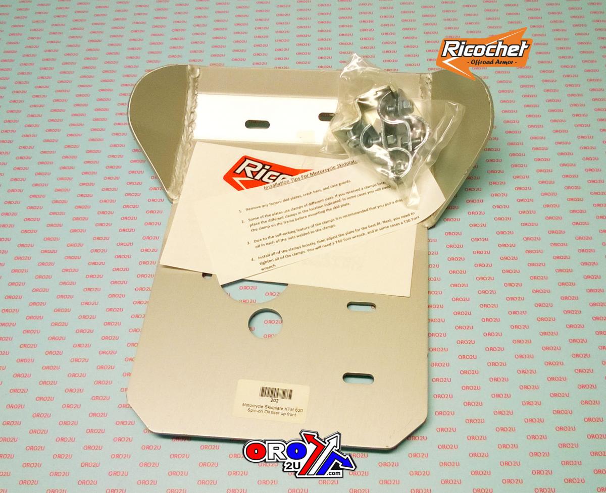 Ricochet Skid Plate Hd Aluminium Enduro 88-03 KTM 4stk Dual, 202 Ricochet