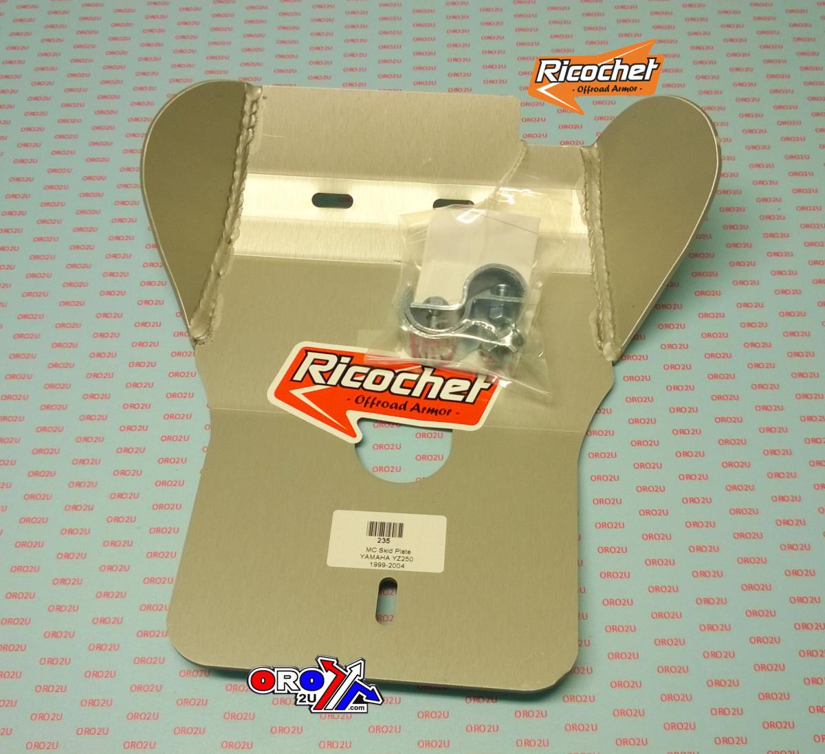 Ricochet Skid Plate Hd Aluminium Enduro 99-04 Yamaha YZ 250, 235 Ricochet