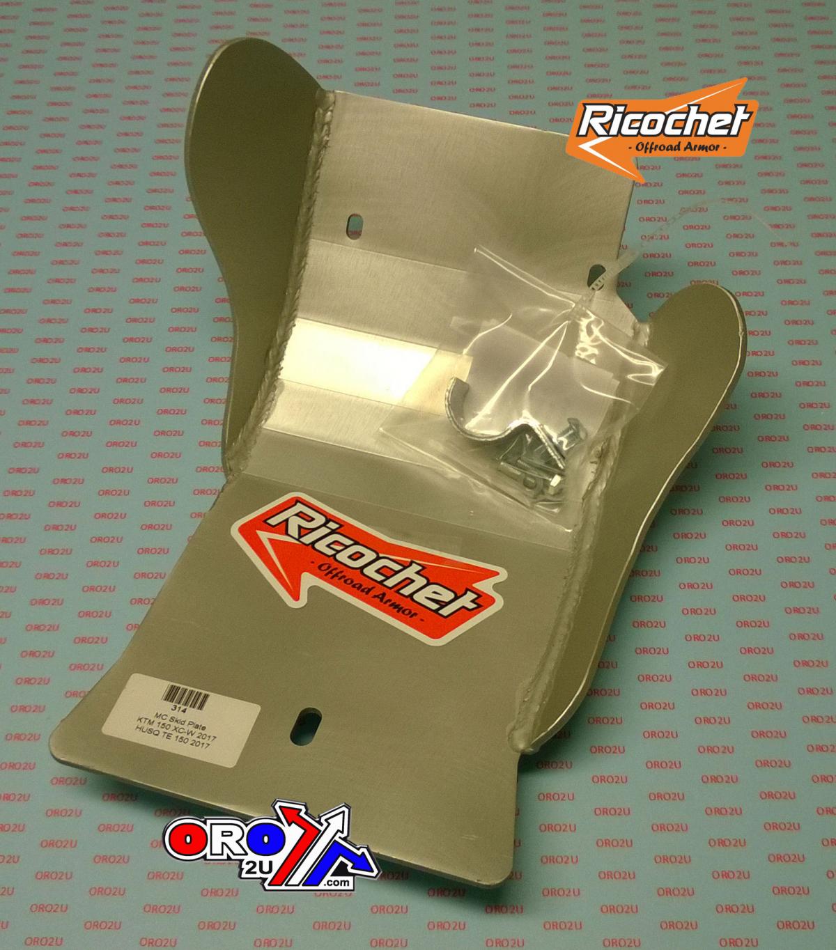 Ricochet Skid Plate Hd Aluminium Enduro 17-22 KTM XC-w 150, 314 Ricochet