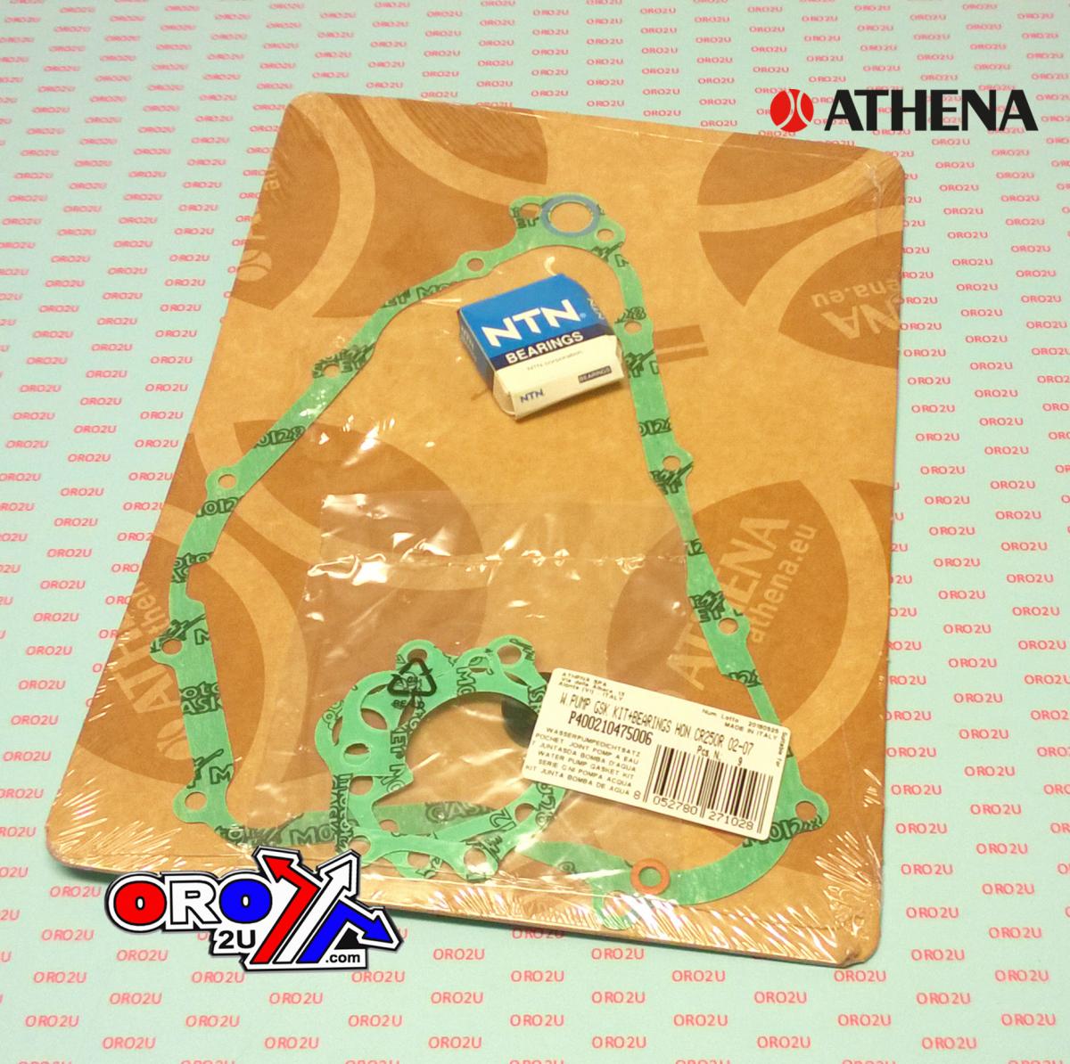 Athena Water Pump Gasket Kit CR 250 92-07, Athena P400210475006 Honda with Bearing