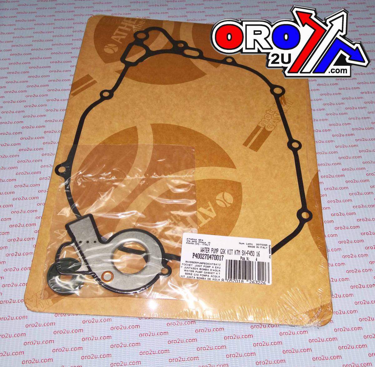 Athena Water Pump Gasket Kit SX-F/FC/fs/ex 450/500/510 16-22, Athena P400270470017 KTM/husky/gas