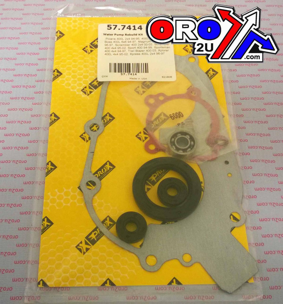 Pro-X Racing Water Pump Kit Polaris 400, Prox 57.7414 Scrambler 94-02