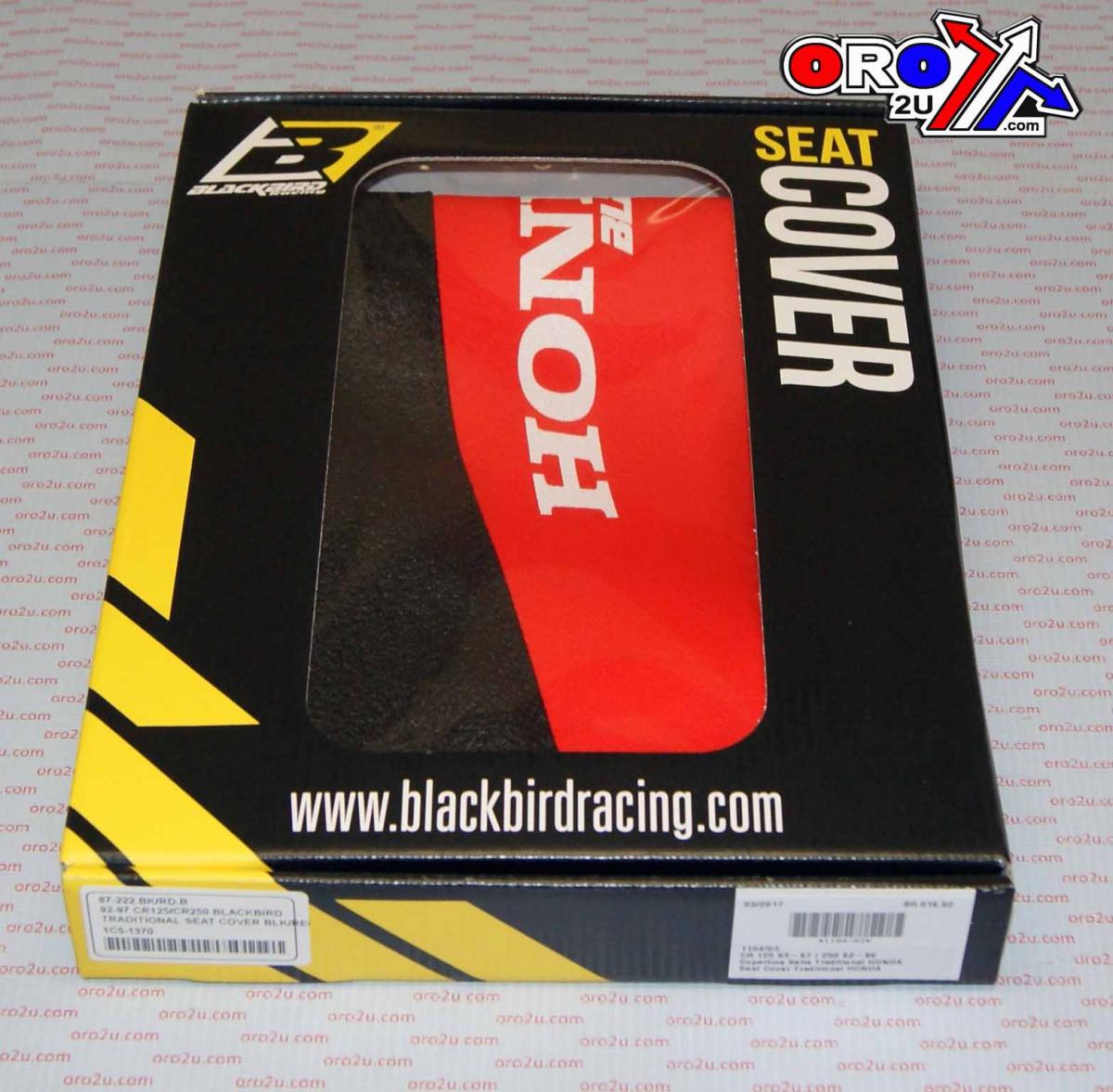 Blackbird Graphics 92-97 CR125/CR250 Blackbird, Traditional Seat Cover Blk/red, 1104/03