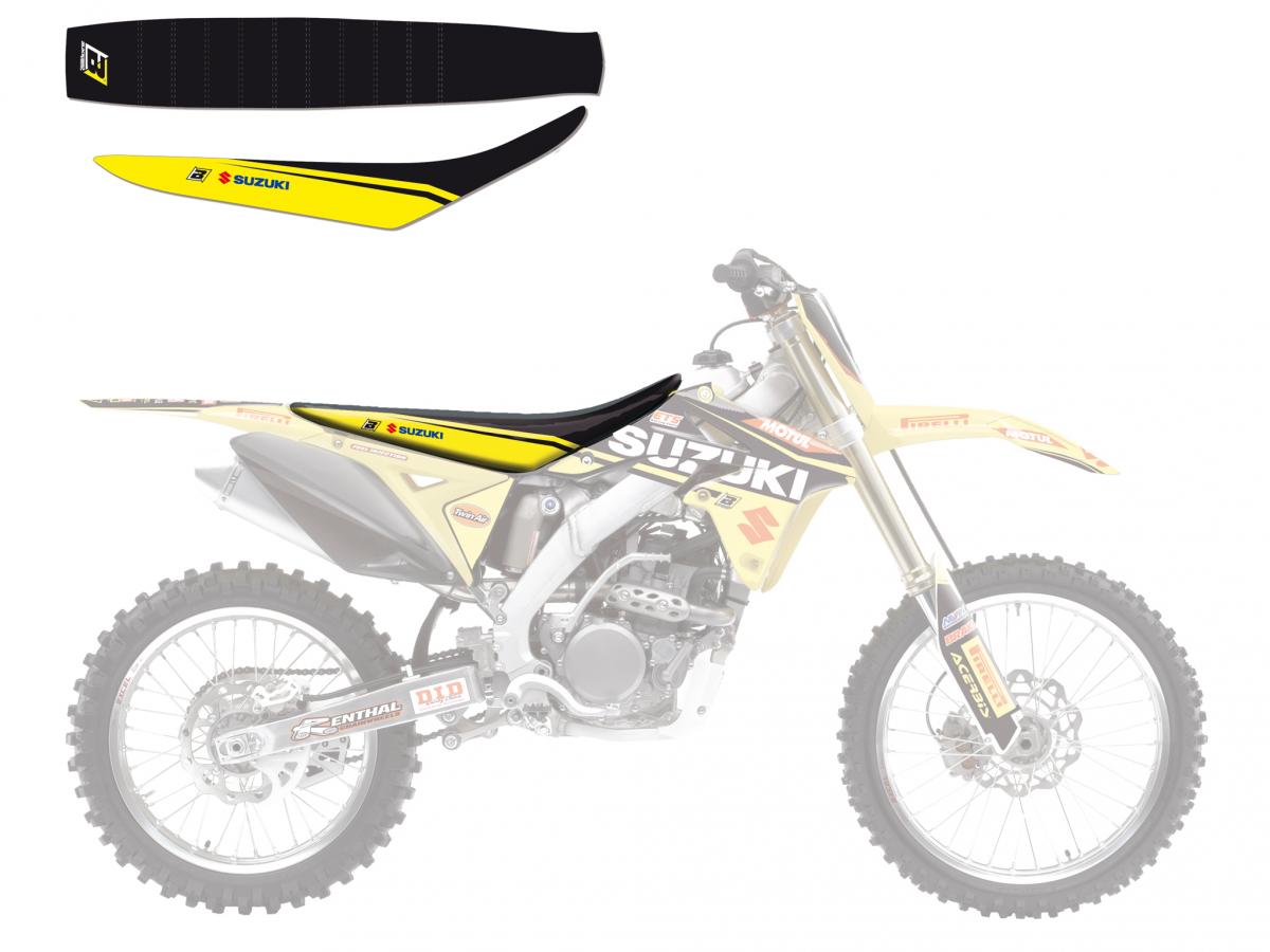 Blackbird Graphics 10-17 RMZ250 Blackbird Seat, World MX Gp Seat Cover, 1327r5