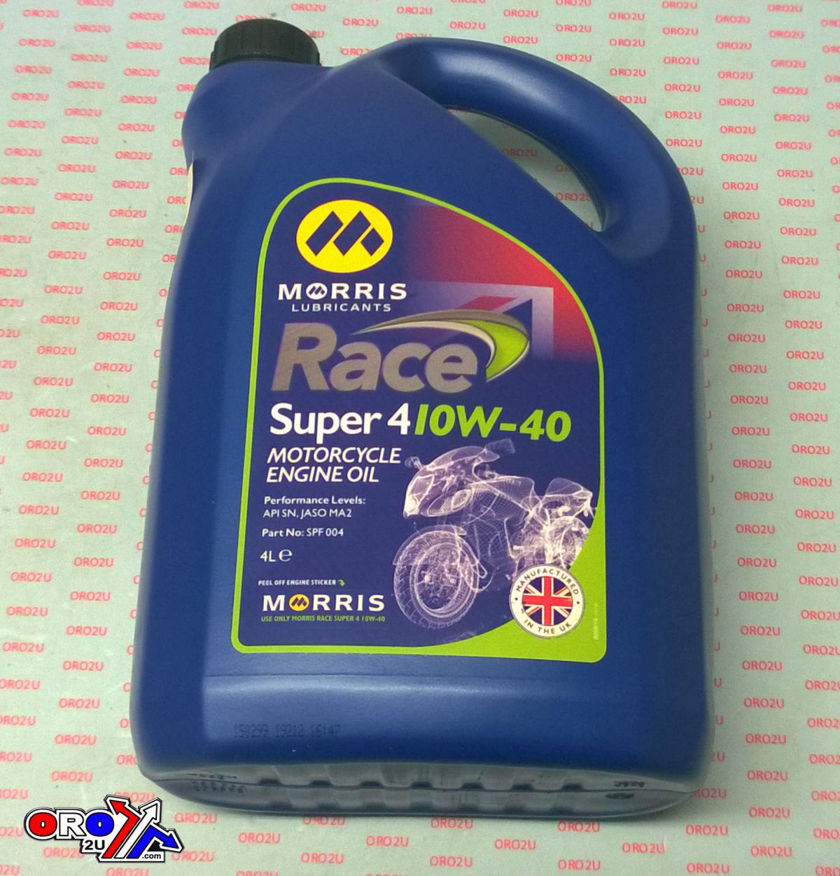 Morris Lubricants 4lt Race Super 4 10w/40 Morris, Was Called Sport 4 10/40wt Morris