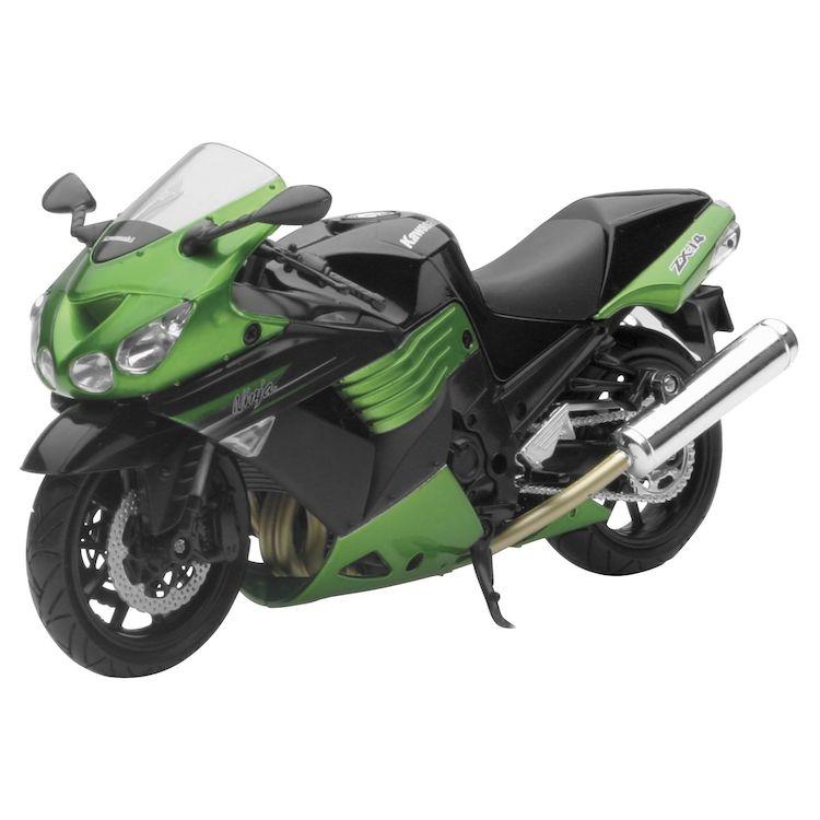 NewRay Model Die Cast Kawasaki Zx-14, 2011, Green and Black, Scale 1:12, 57433b, Road