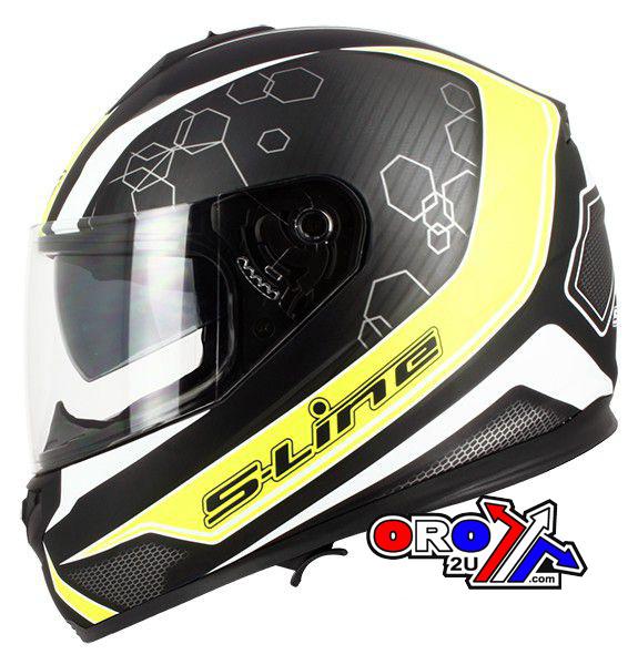 S-Line Helmet Road L 60 Black/yellow, Full Face S440 Double Visor, S-line Iff8g1004