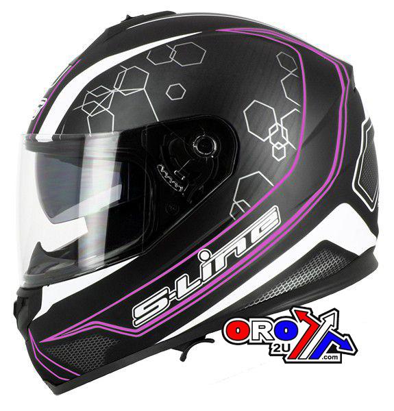 S-Line Helmet Road Xl 62 Black/pink, Full Face S440 Double Visor, S-line Iff1g2905