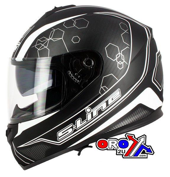S-Line Helmet Road Xl 62 Black/white, Full Face S440 Double Visor, S-line Iff1g2205