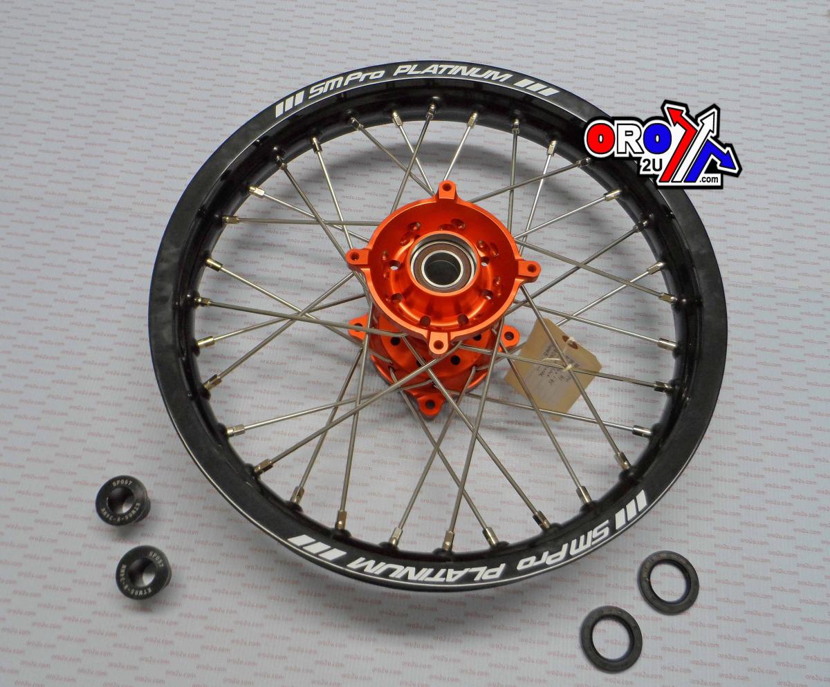 SM Pro 16x1.85 Wheel KTM 85 Blk/oe, Black Rim, Orange Hub, Race Sp05706610199