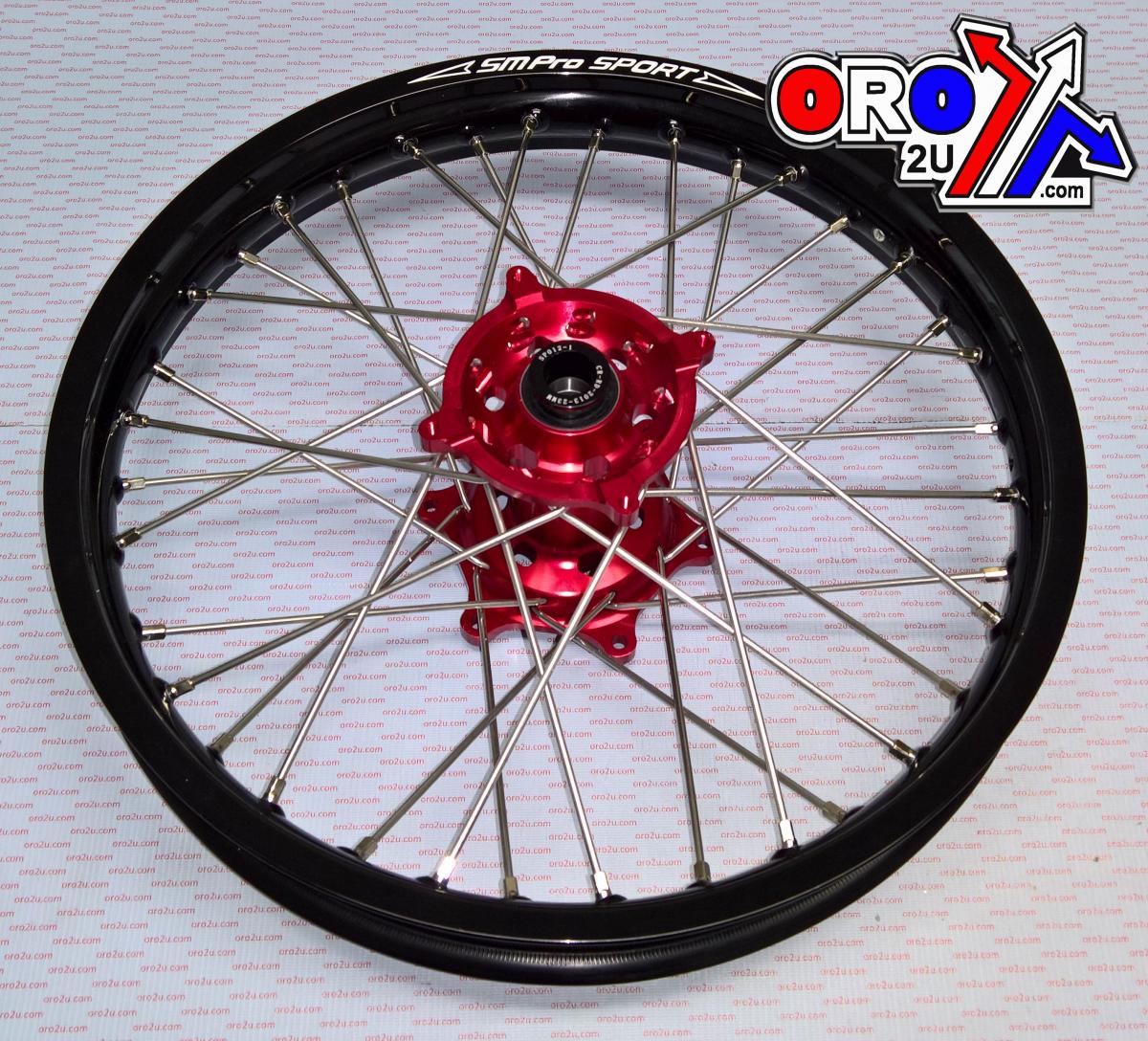 SM Pro 19x2.15 Wheel Hon Gloss Black Rim / Gloss Red Hub, Gloss Black Rim, Gloss Red Hub, SP012.03.81.01.99 MX-9023