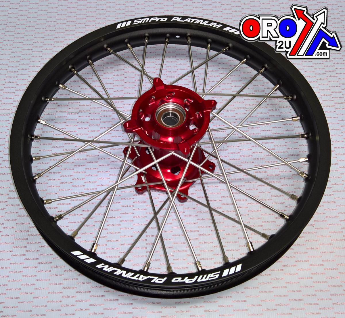 SM Pro 19x1.85 Wheel Hon Bk Matt/red, MX-9010 Bk Rim / Red Hub, Sp01203825199 Matt Rim