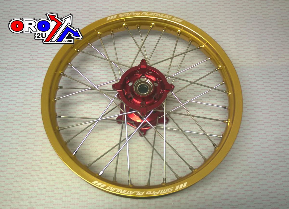 SM Pro 19x1.85 Wheel Hon Gd Gloss/red, MX-9012 Gold Rim, Red Hub, Sp01203820299 Gloss Rim