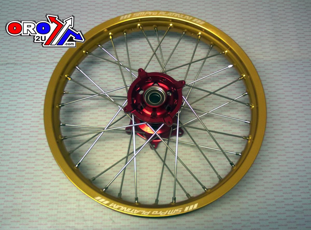 SM Pro 19x1.85 Wheel Hon Gloss Red Hub,gloss Gold Rim, Gloss Gold Rim / Gloss Red Hub MX-9114, SP047.03.82.02.99