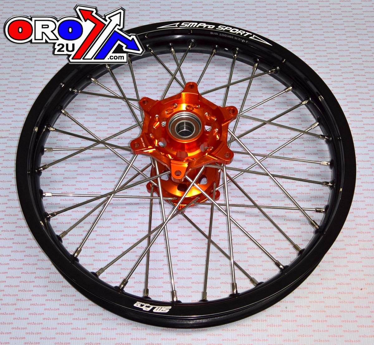 SM Pro 19x2.15 Wheel KTM Blk/orange, MX-5021 Rim Black, Hub Orange, SP052.06.81.01.99 Gloss Rim