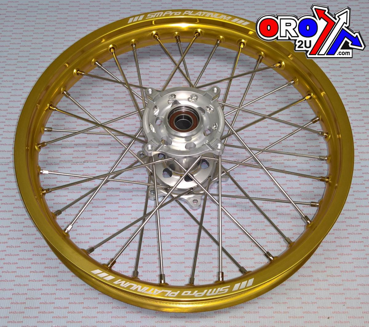 SM Pro 19x1.85 Wheel RMZ 07-23 Race, MX-3010 Gloss Gold Rim,gloss Silver Hub, SP063.00.82.02.99 Gloss Rim