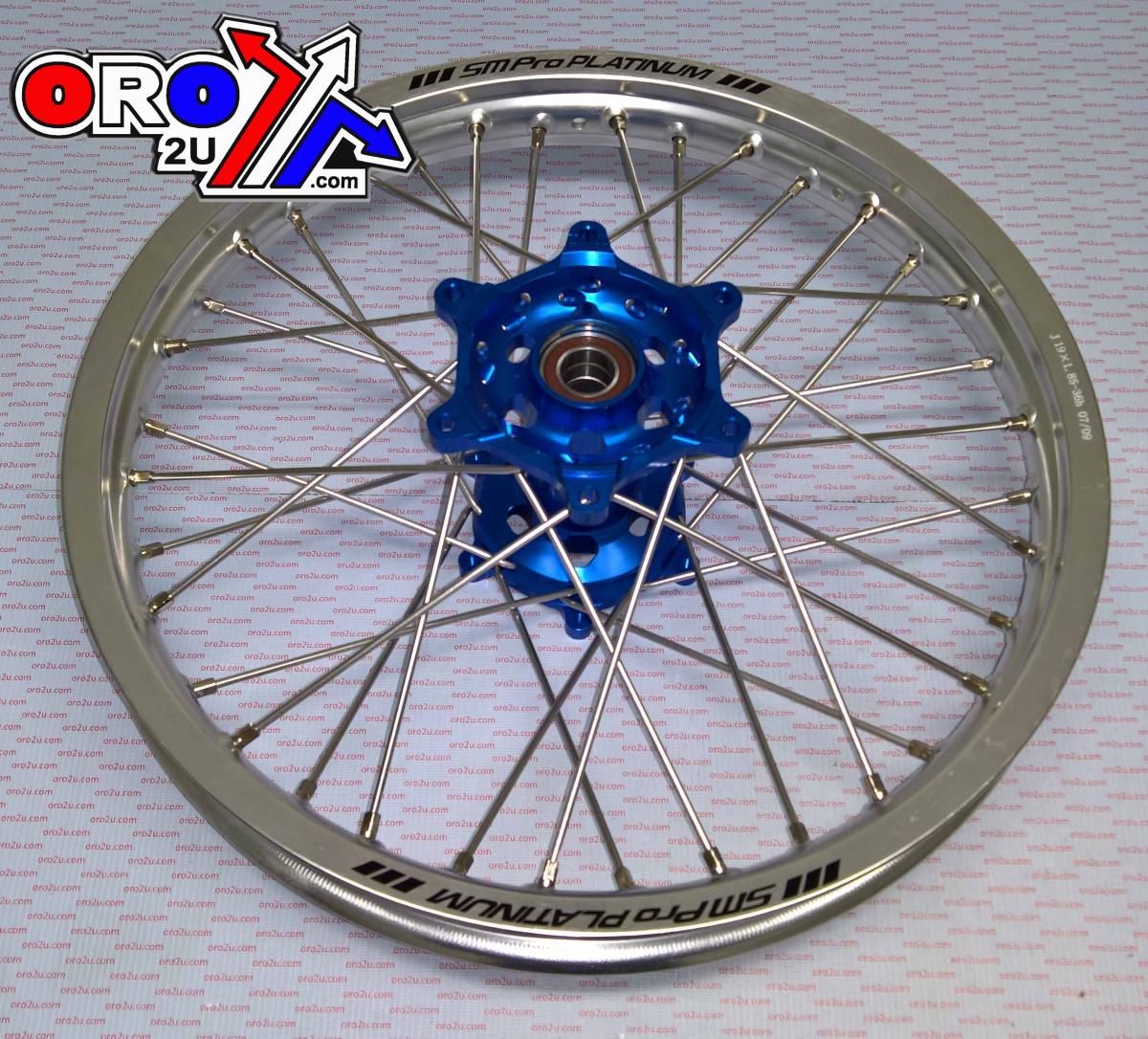 SM Pro 19x1.85 Wheel Yam Gloss Silver/blue, MX-4010 Silver Rim, Blue Hub, SP074.04.82.00.99 Gloss Rim
