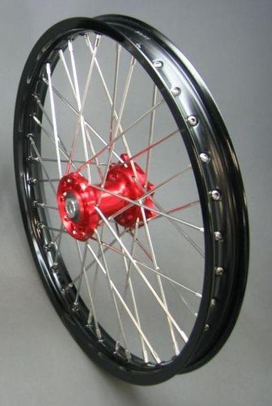 CC Products 21x1.60 Wheel Hon Bk/rd 02-14, Bk Rim / Red Hub Cross Centre, 53-1014132116012