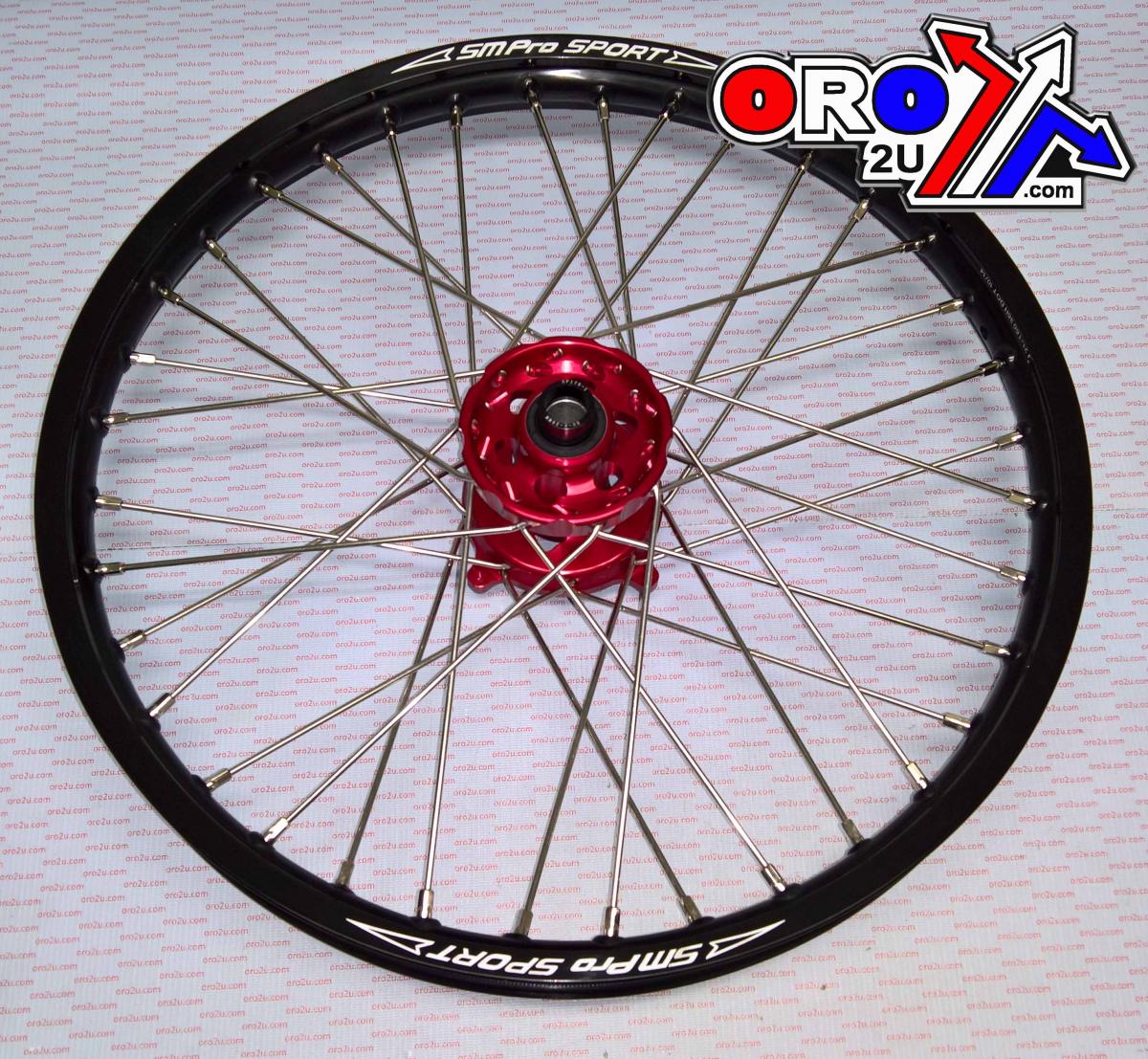 SM Pro 21x1.60 Wheel RMZ 05-23 Race, MX-3001 Gloss Black Rim,gloss Red Hub, SP175.03.80.01.99 Gloss