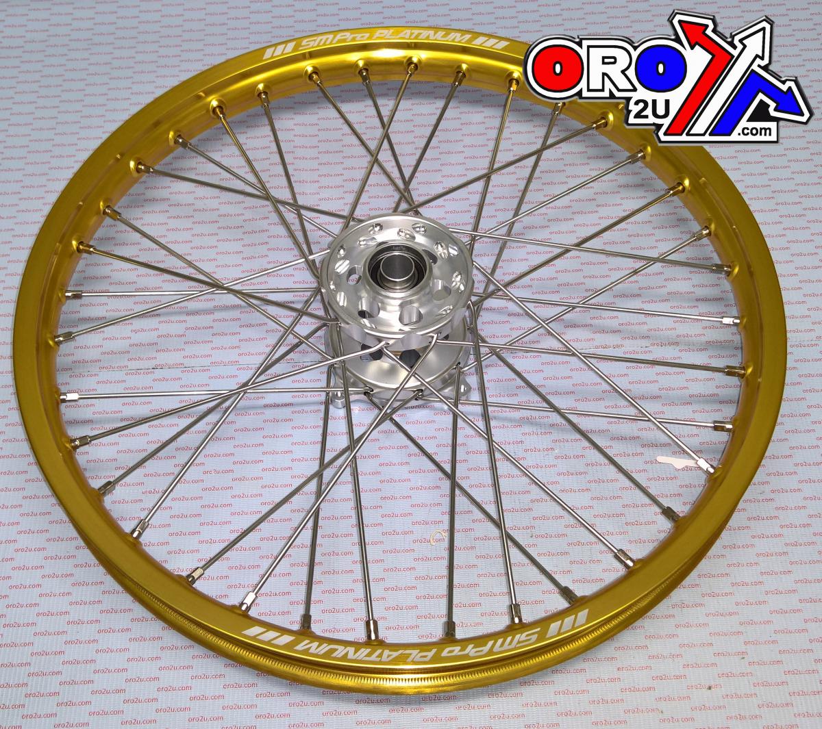 SM Pro 21x1.60 Wheel RMZ 05-23race, MX-3000 Gloss Gold Rim, Gloss Silver Hub, SP175.00.80.02.99 Gloss Rim