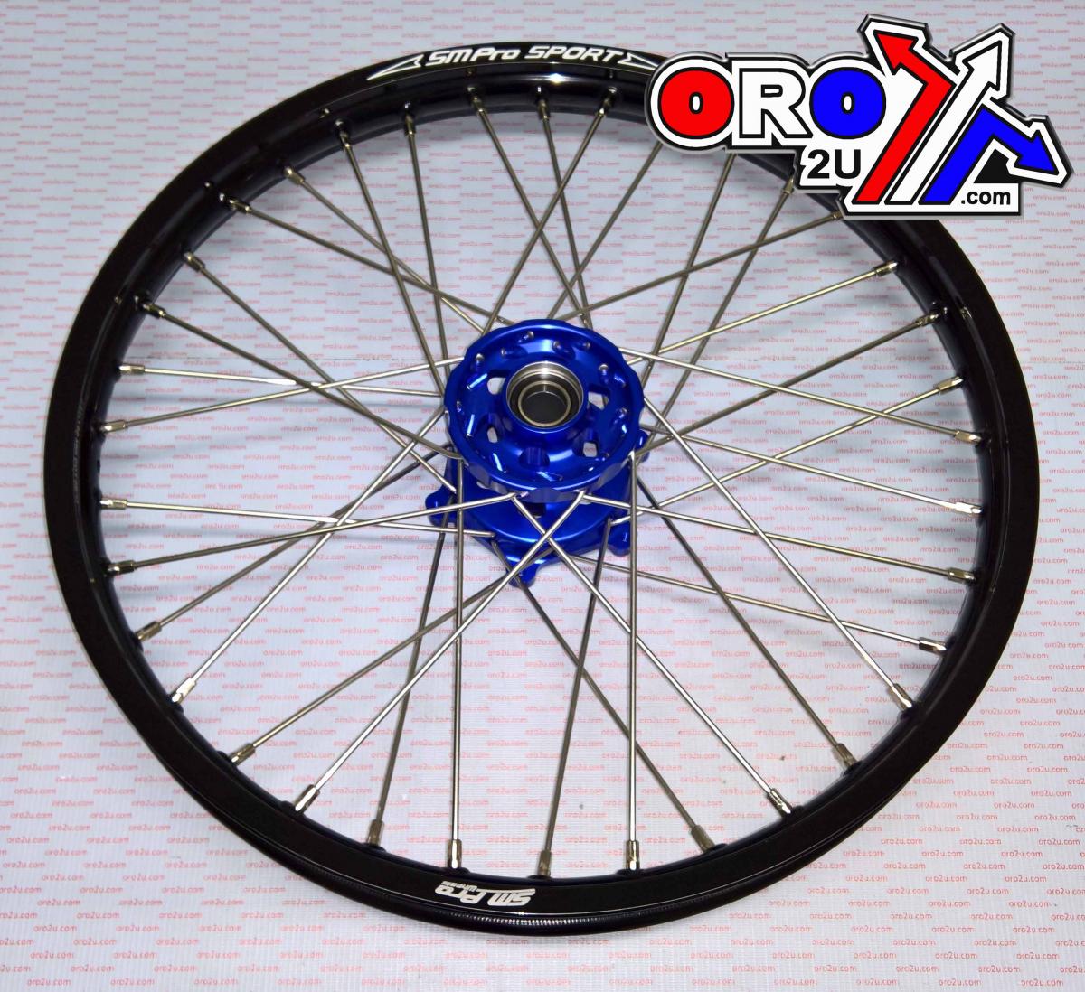 SM Pro 21x1.60 Wheel Yam Gloss Bk/be Race, MX-4001 Gloss Black Rim / Blue Hub, SP185.04.80.01.99 Gloss Rim