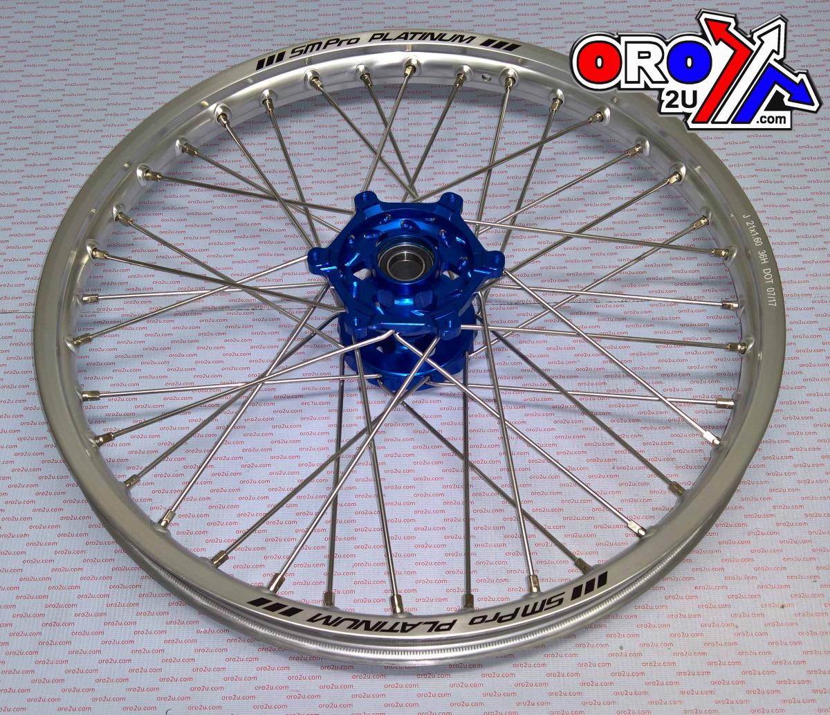 SM PRO 21x1.60 WHEEL YAM GLOSS SILVER/BLUE, MX-4000 SILVER RIM, BLUE HUB, SP185.04.80.00.99 GLOSS RIM