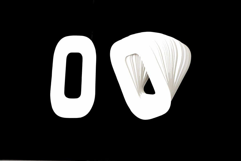 FIR Race Numbers - 0 Zero - White, Pack of 25 / 15cm 6 / Vinyl Sticker